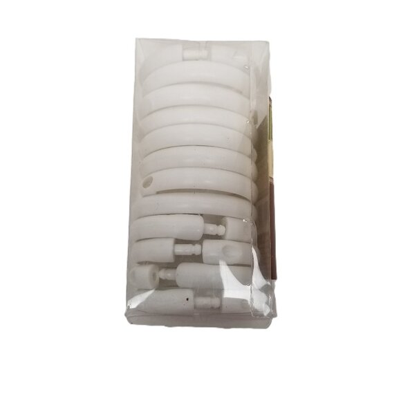 Home Collection Shower Curtain Rings 12 Pack White Plastic Bathroom Hardware - Picture 2 of 4